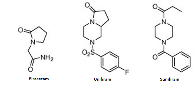 sunifiram is a piperazine alkaloid derived from piracetam